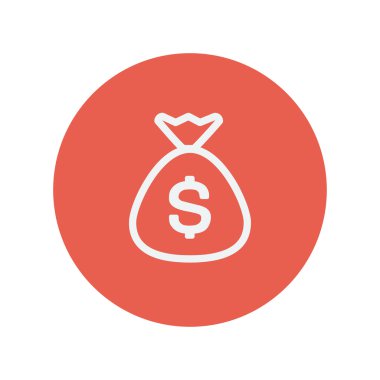 Para çantası ince çizgi simgesi