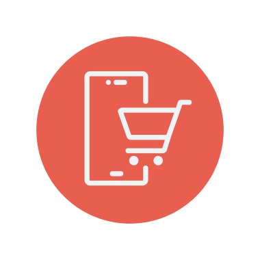 Alışveriş sepeti tabela ince çizgi simgesi