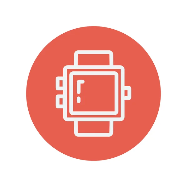 Icono de línea delgada smartwatch en blanco — Vector de stock