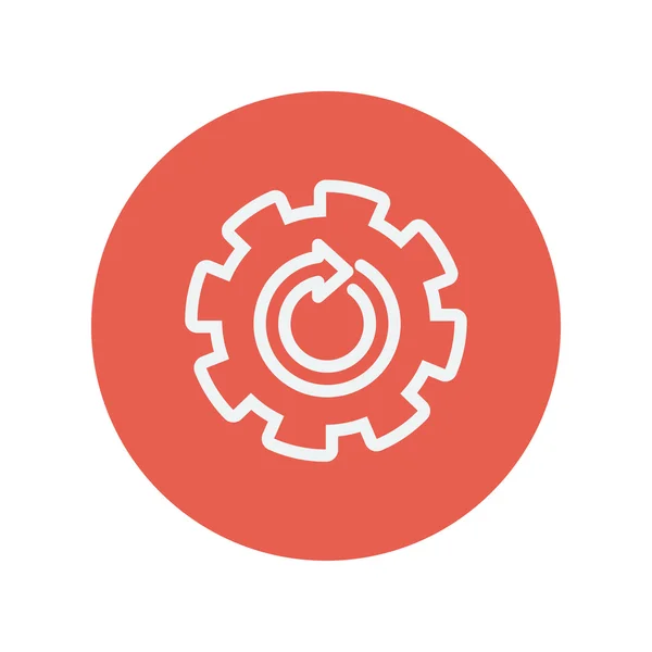 Gear wheel with arrow thin line icon — Stock Vector