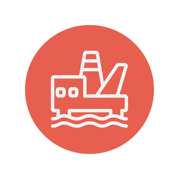 Offshore oil station thin line icon — Stockvector