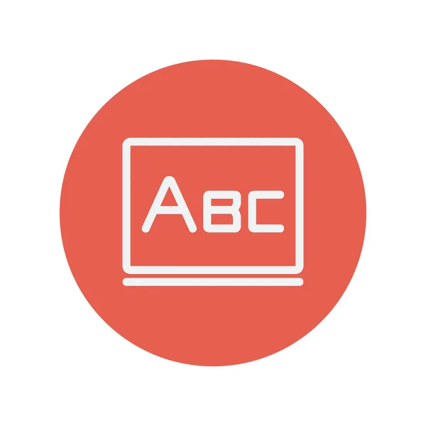 Grote letters ABC op het bord dunne lijn pictogram — Stockvector