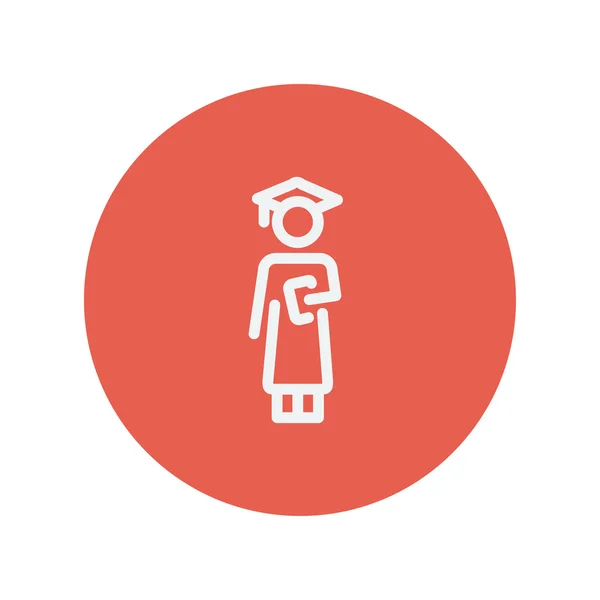 Graduation thin line icon — Stock Vector