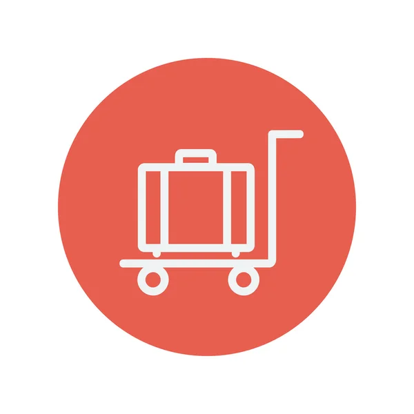 Trolley luggage thin line icon — Stock Vector