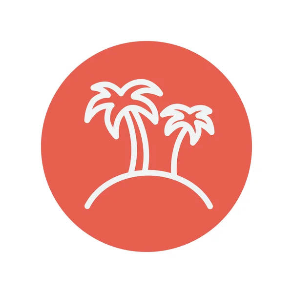 Två palm träd tunn linje-ikonen — Stock vektor
