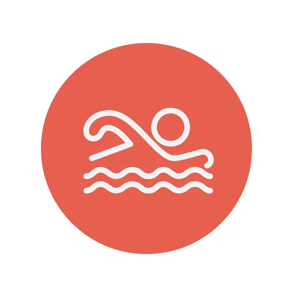 Icona linea sottile nuotatore — Vettoriale Stock