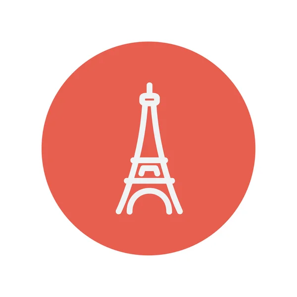 Paris tower thin line icon — Stock Vector