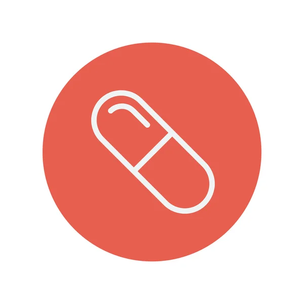 Kapszula pill vékony vonal ikon — Stock Vector