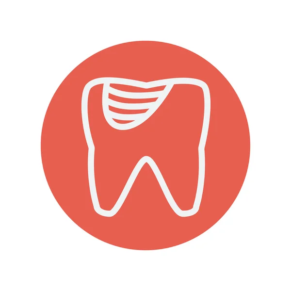 Tooth decay thin line icon — Stock Vector