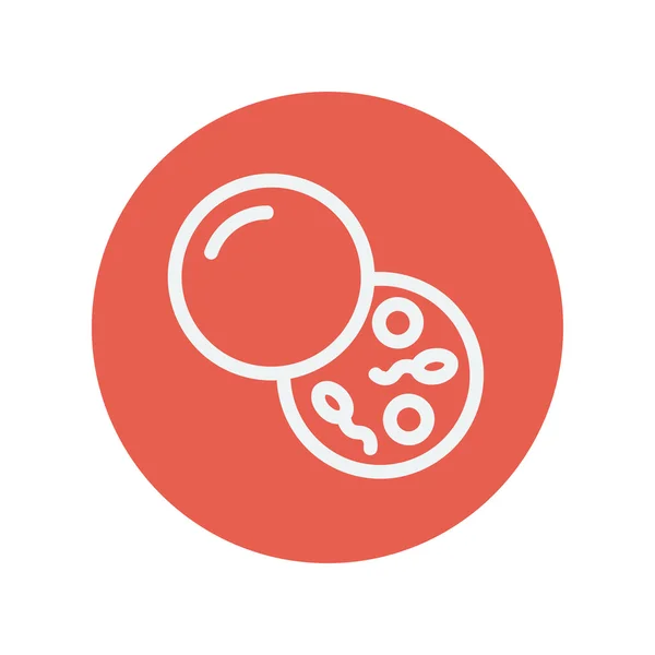 Esperma y óvulos icono de línea delgada — Vector de stock
