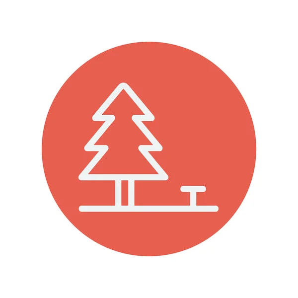 Pine tree thin line icon — Stock Vector