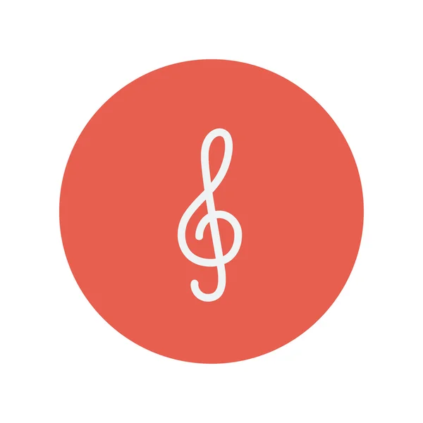 G-clef dunne lijn pictogram — Stockvector