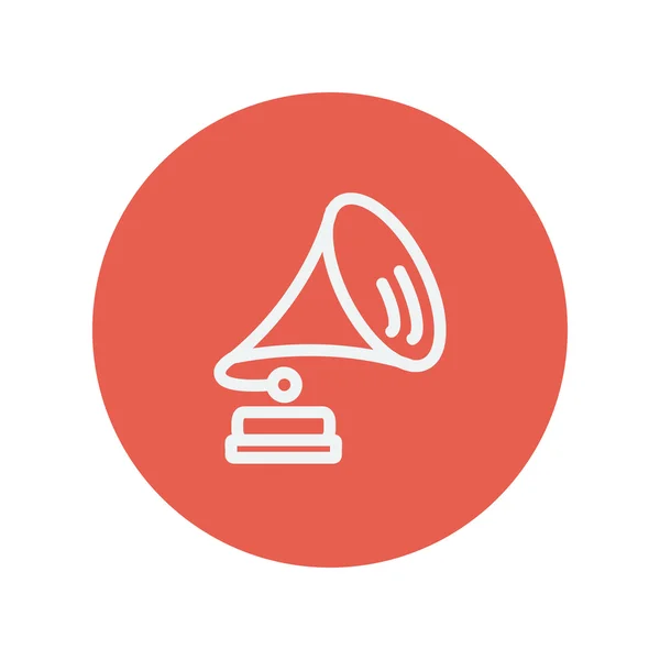 Gramophone dunne lijn pictogram — Stockvector