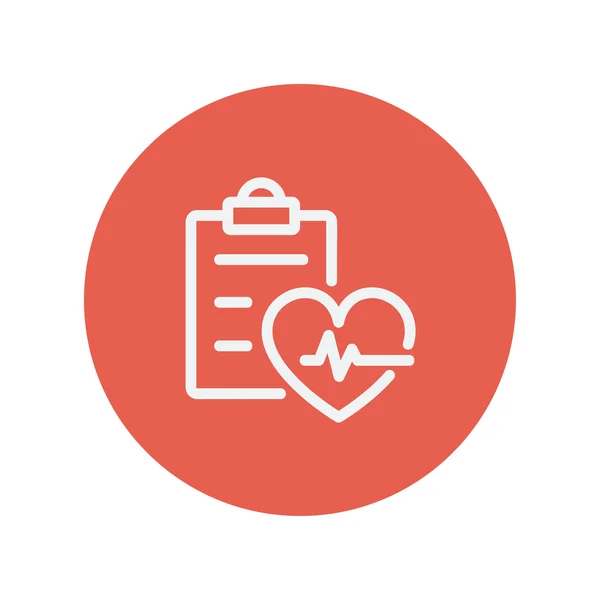 Heartbeat record thin line icon — Stock Vector