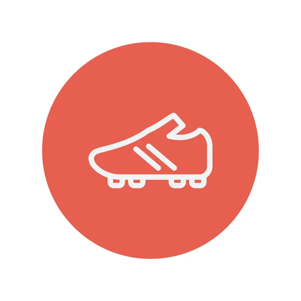 Chaussures de football ligne mince icône — Image vectorielle