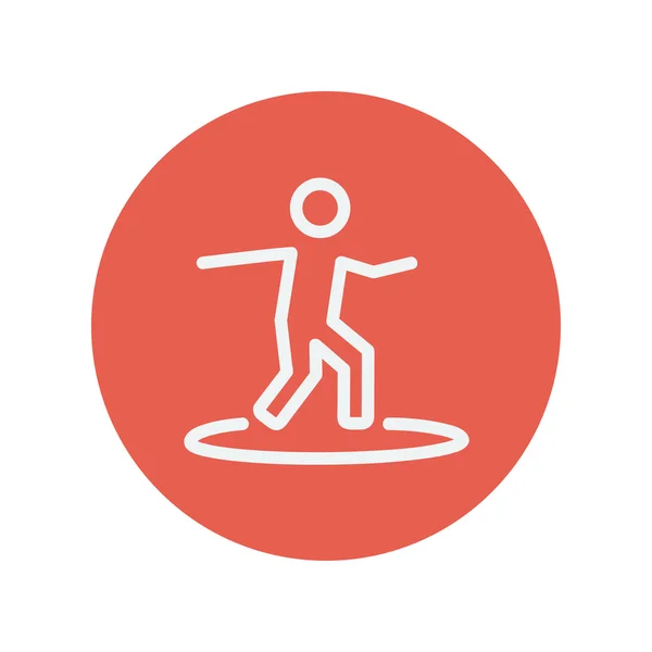 Surfing board thin line icon — Stockový vektor