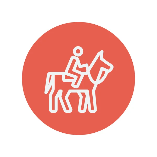 Horse race competition thin line icon — 스톡 벡터