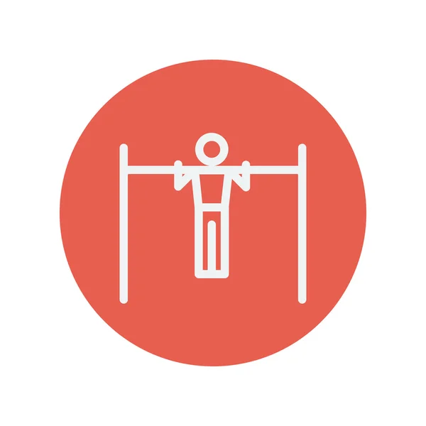 Pull up exercise in a bar thin line icon — Stock Illustration Pull up exercise in a bar thin line icon Vector Graphics