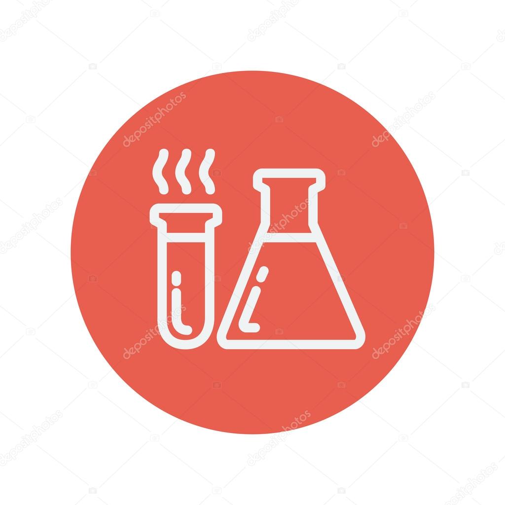 Test tube and beaker thin line icon