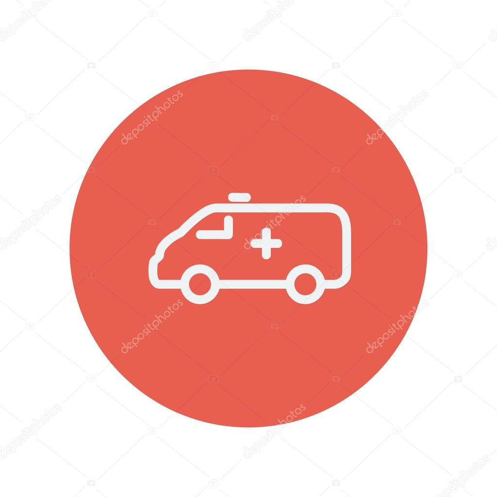 Ambulance car thin line icon