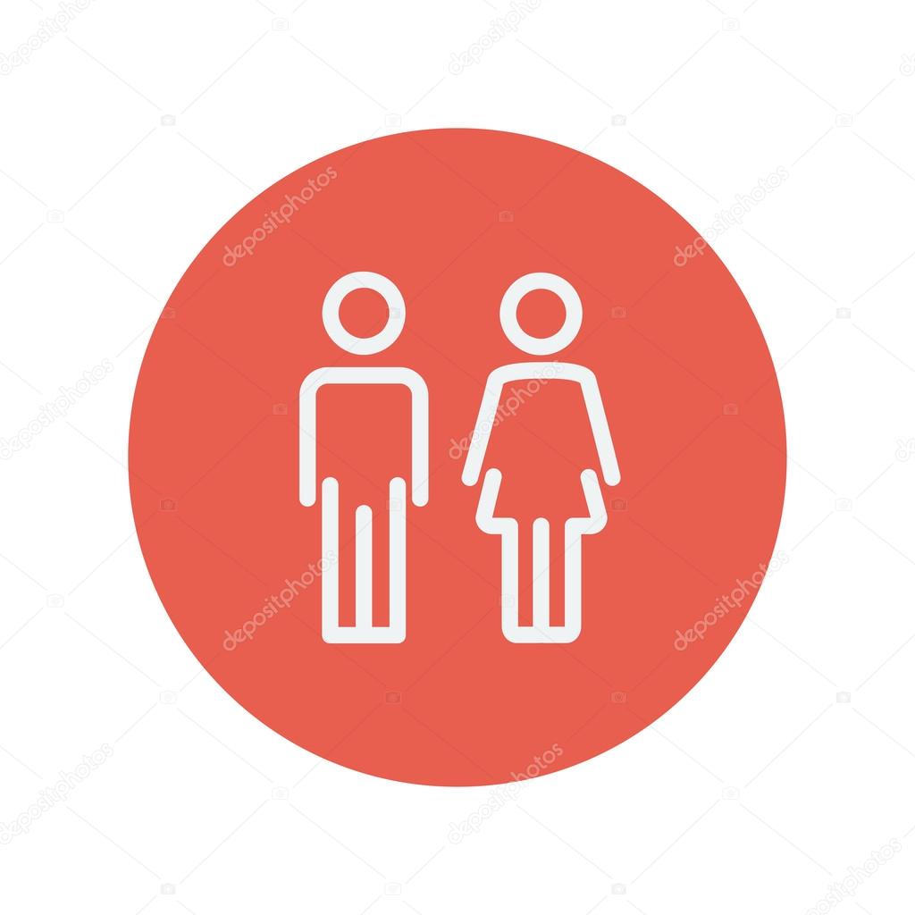 Male and female thin line icon