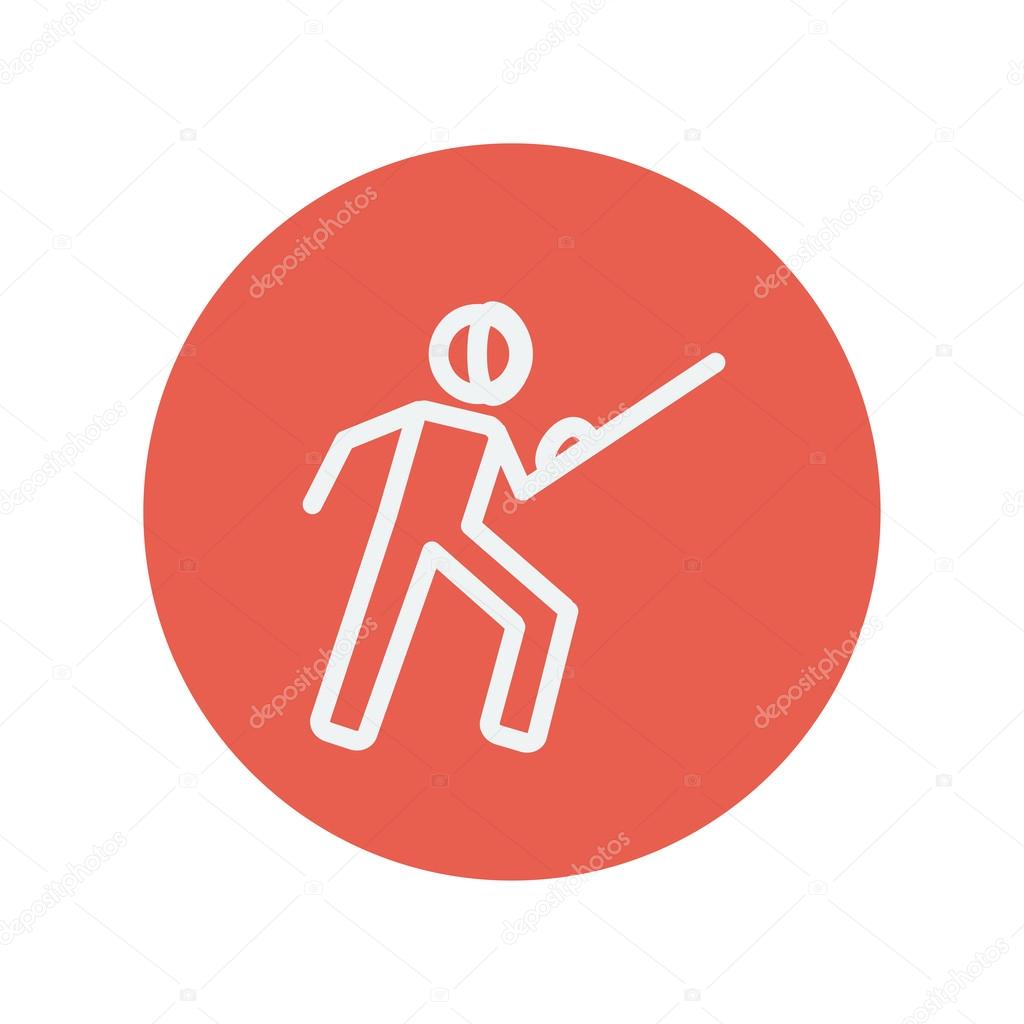 Fencing sport thin line icon
