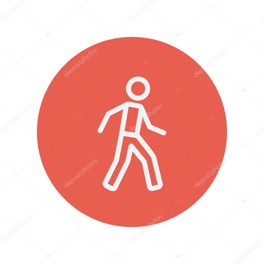 Walking exercise thin line icon