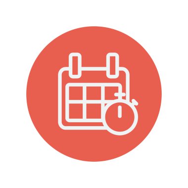 Takvim ve kronometre ince çizgi simgesi