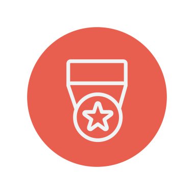 Bir yıldız madalya ince çizgi simgesi