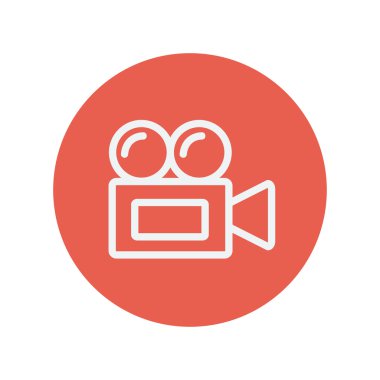 Eski sinema video cam ince çizgi simgesi