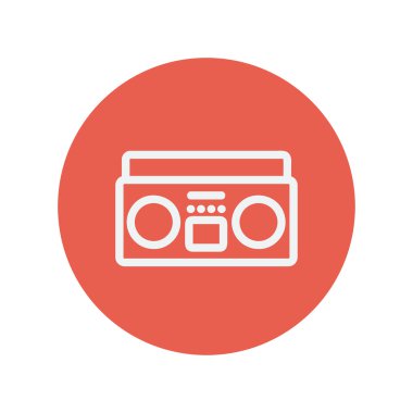 Kaset çalar ince çizgi simgesi