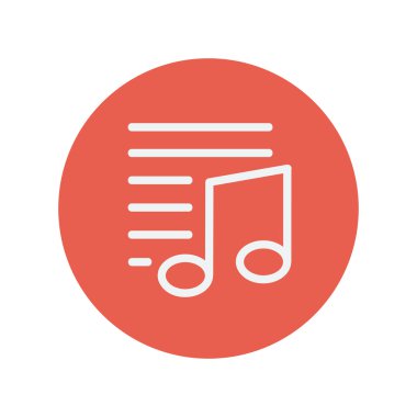 Musical note with bar lines thin line icon