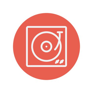 Pikap vinil disk ince çizgi simgesiyle
