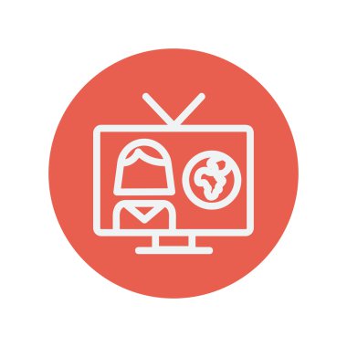 TV hava muhabir ince çizgi simgesi