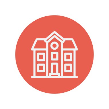 İki katlı konut yapı ince çizgi simgesi