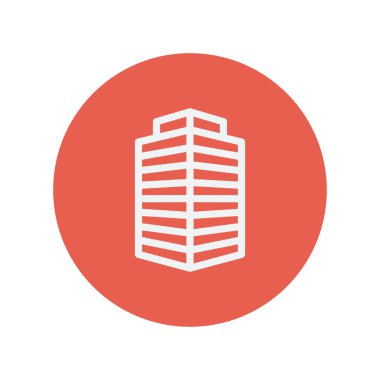 Küçük ofis binası ince satırı simgesi