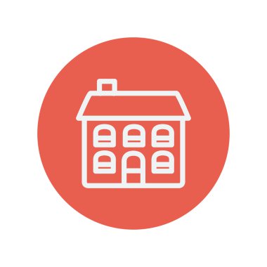 Retro düz ev ince çizgi simgesi