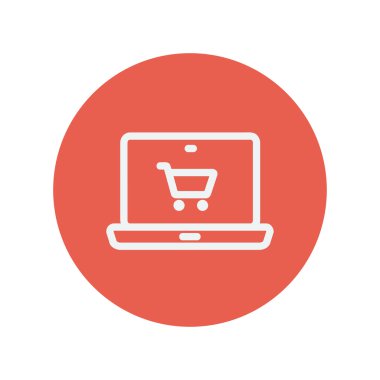 On-line shopping thin line icon