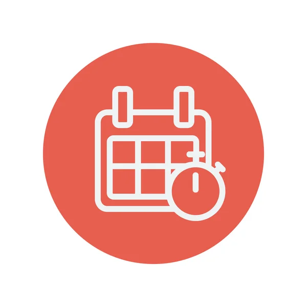 Calendrier et chronomètre ligne mince icône — Image vectorielle