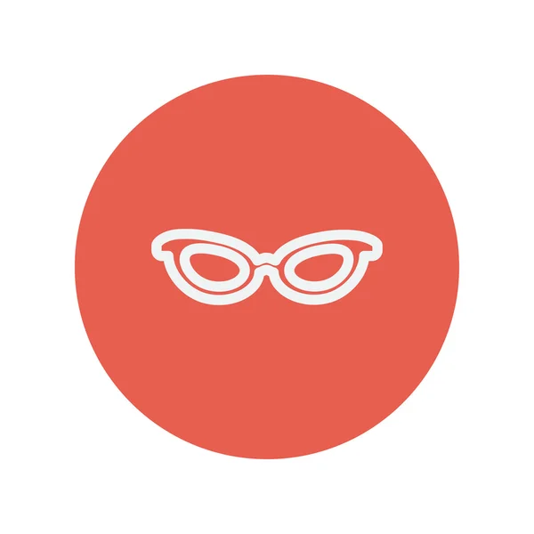 Retro macska szemüvegek vékony vonal ikon — Stock Vector