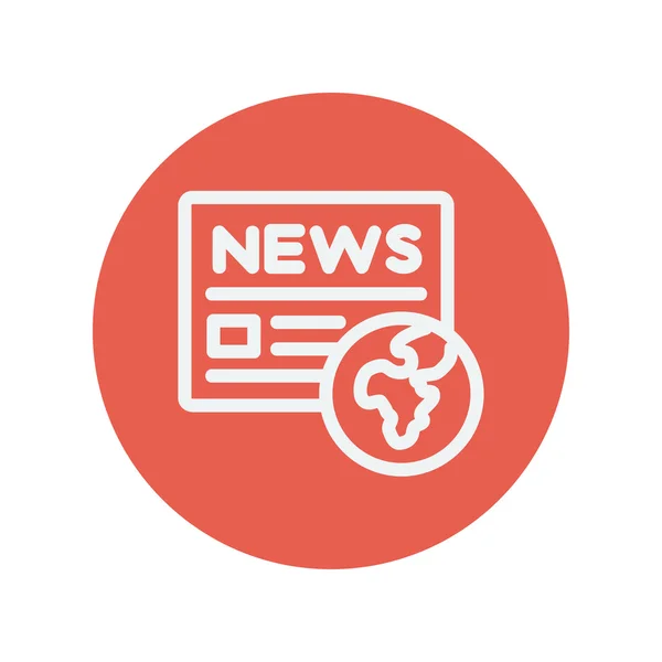 Noticias globales icono de línea delgada — Vector de stock