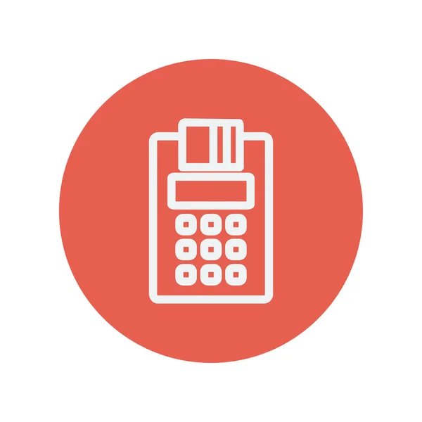 Calculadora eléctrica con icono de línea delgada de papel — Vector de stock