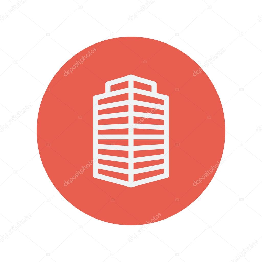 Small office building thin line icon
