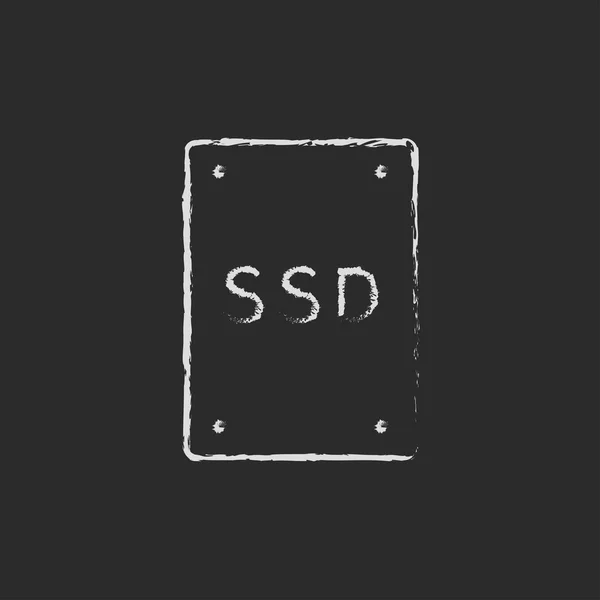 SSD Solid state drive drawn in chalk — Stock Vector