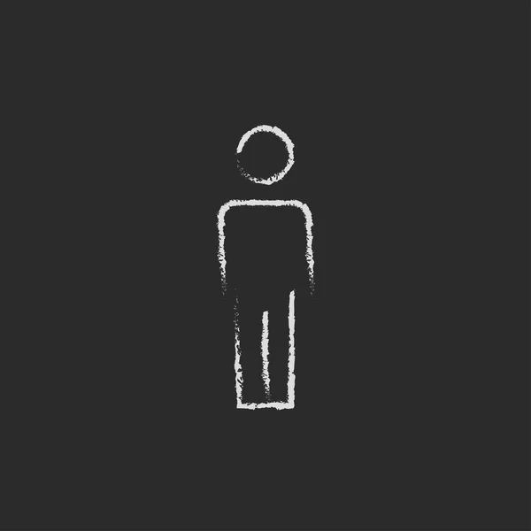 Man standing drawn in chalk — Stockvector