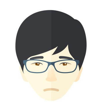 Unhappy face of young boy.