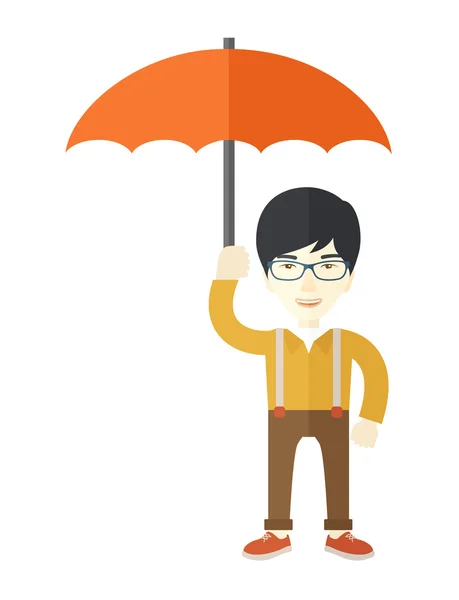 Homem de sucesso com guarda-chuva . —  Vetores de Stock
