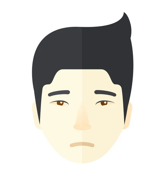 La cara de un chico japonés triste . — Vector de stock