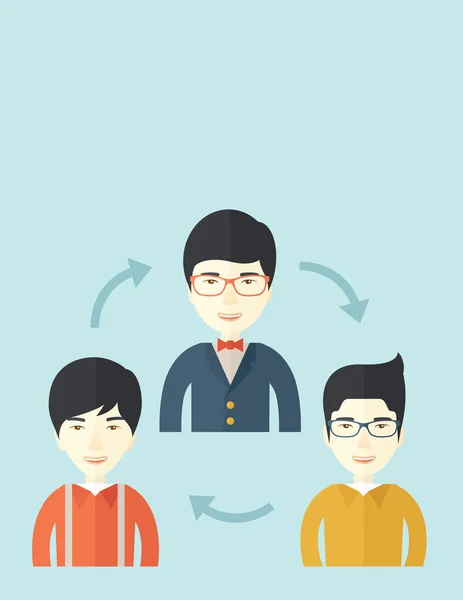Trois jeunes hommes — Image vectorielle