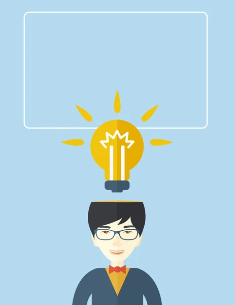 Businessman has a bright idea. — Stock Vector